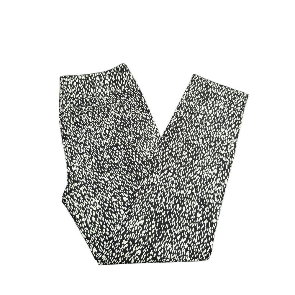 Cooper & Ella Pull on Cropped Pants with Rolled Cuffs Black White Stretch Pants